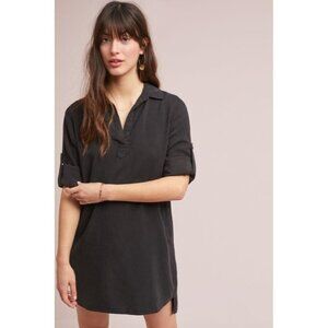 Cloth & Stone Blaire Shirtdress Tunic Shirt Dress Roll Tab Sleeves Size M